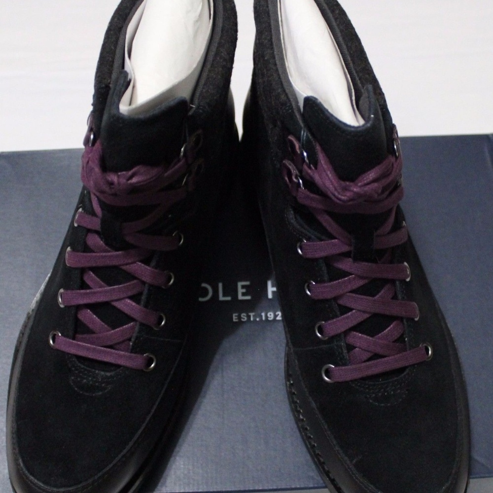 COLE HAAN BLACK/PURPLE HIKER GRAND BOOT